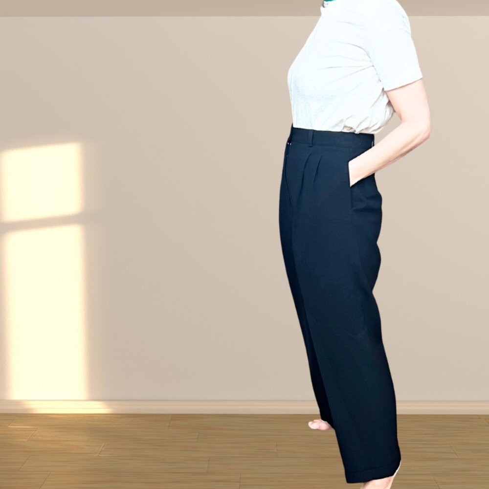 Vintage Lauren Ralph Lauren 100% Wool Slacks | Pleated | Cuffed | High-Waisted